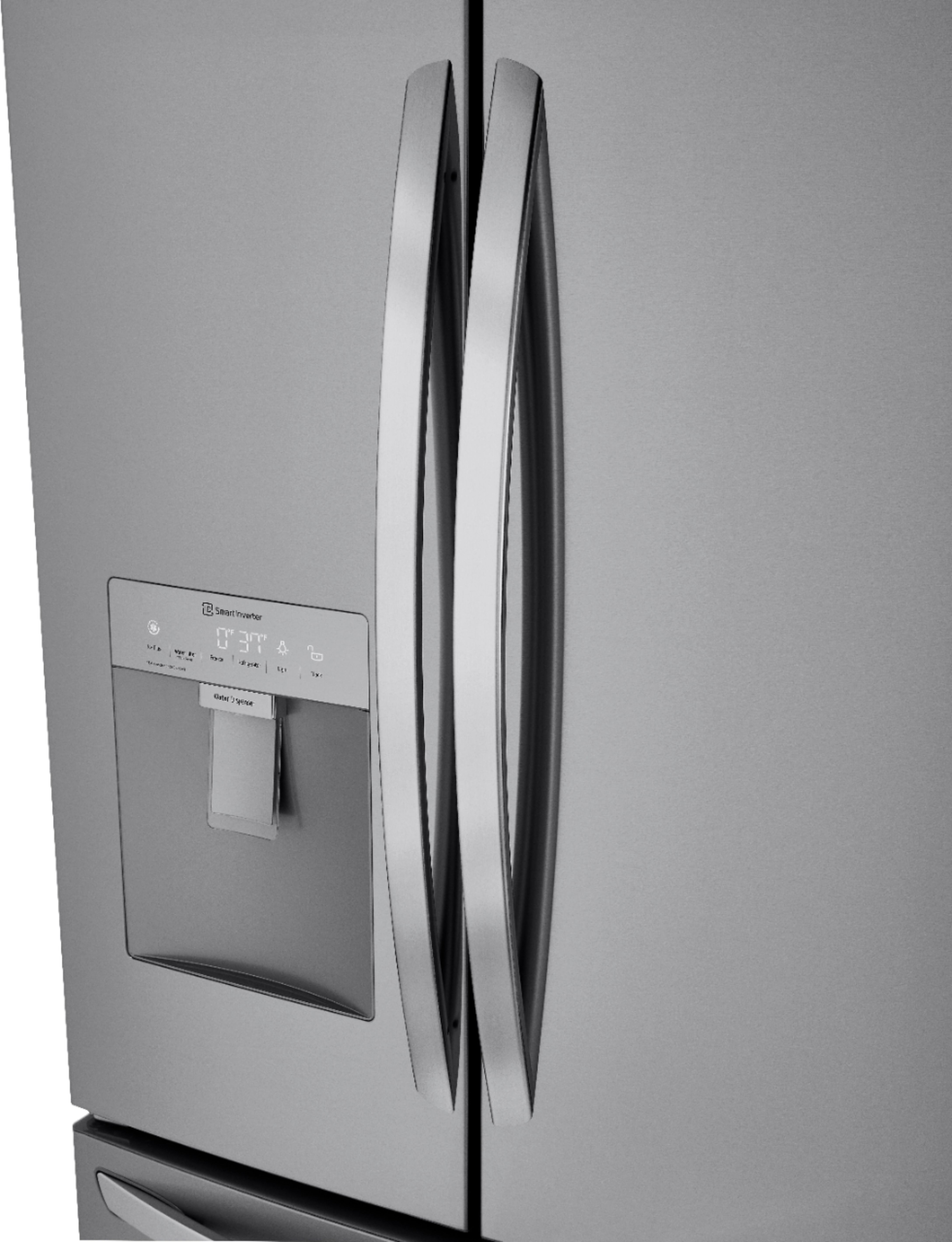 Left View: LG - 29 Cu. Ft. 3-Door French Door Smart Refrigerator with Ice Maker and External Water Dispenser - Stainless steel