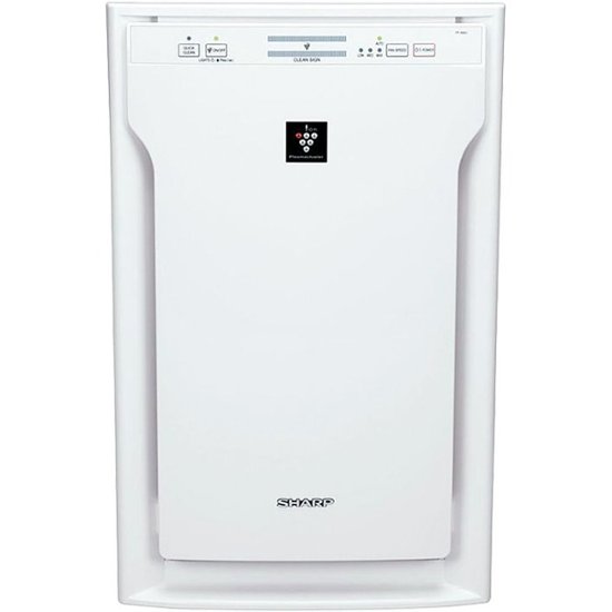 Sharp – 454 sq ft Dual-Action Plasmacluster Air Purifier with Filter – White