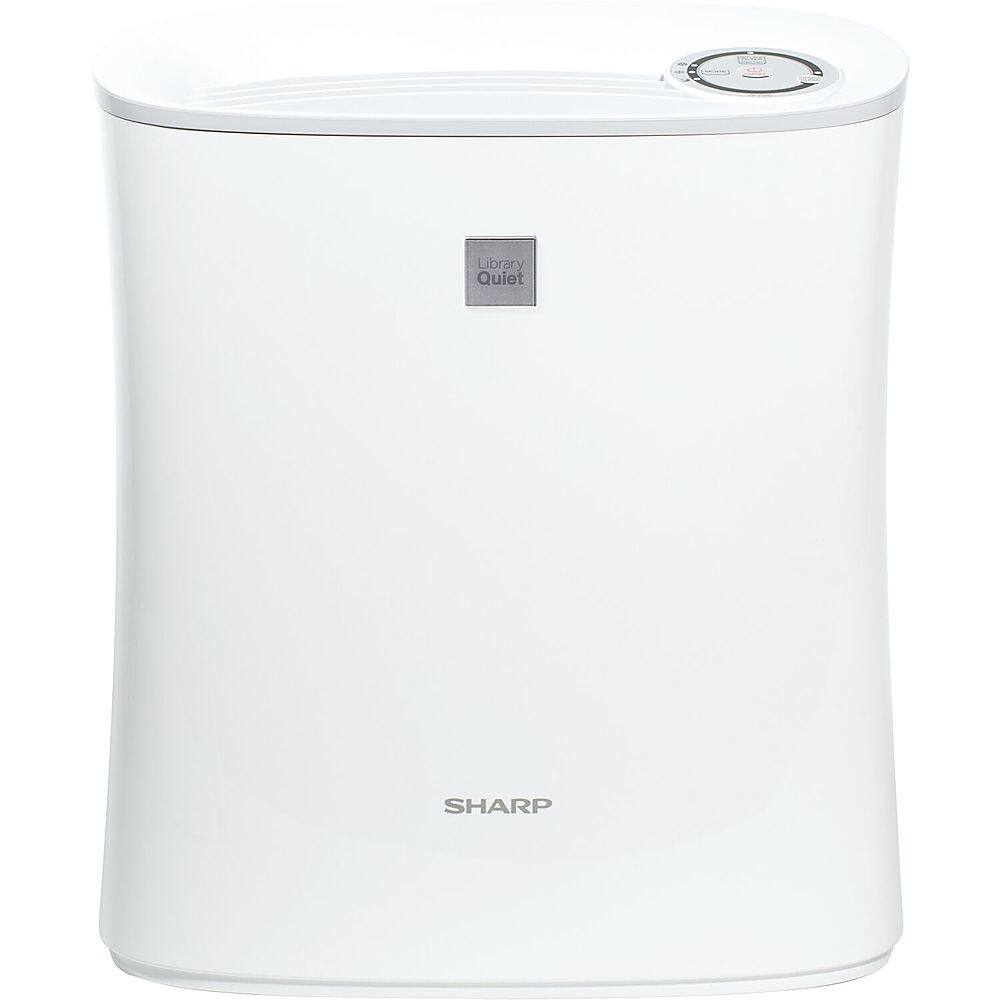 Front. Sharp - Air Purifier Recommended for Small-Sized Rooms, Home Office, or Small Bedroom. True HEPA Filter - White.