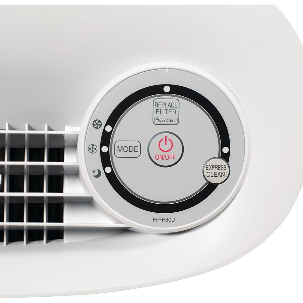 Left View: Sharp - Air Purifier Recommended for Small-Sized Rooms, Home Office, or Small Bedroom. True HEPA Filter - White