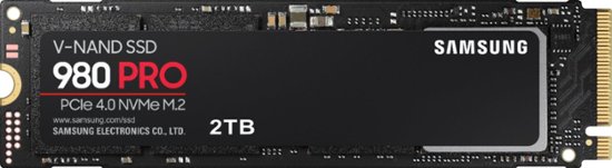 Front Zoom. Samsung - 980 PRO 2TB PCIe Gen 4 x4 NVMe Gaming Internal Solid State Drive.