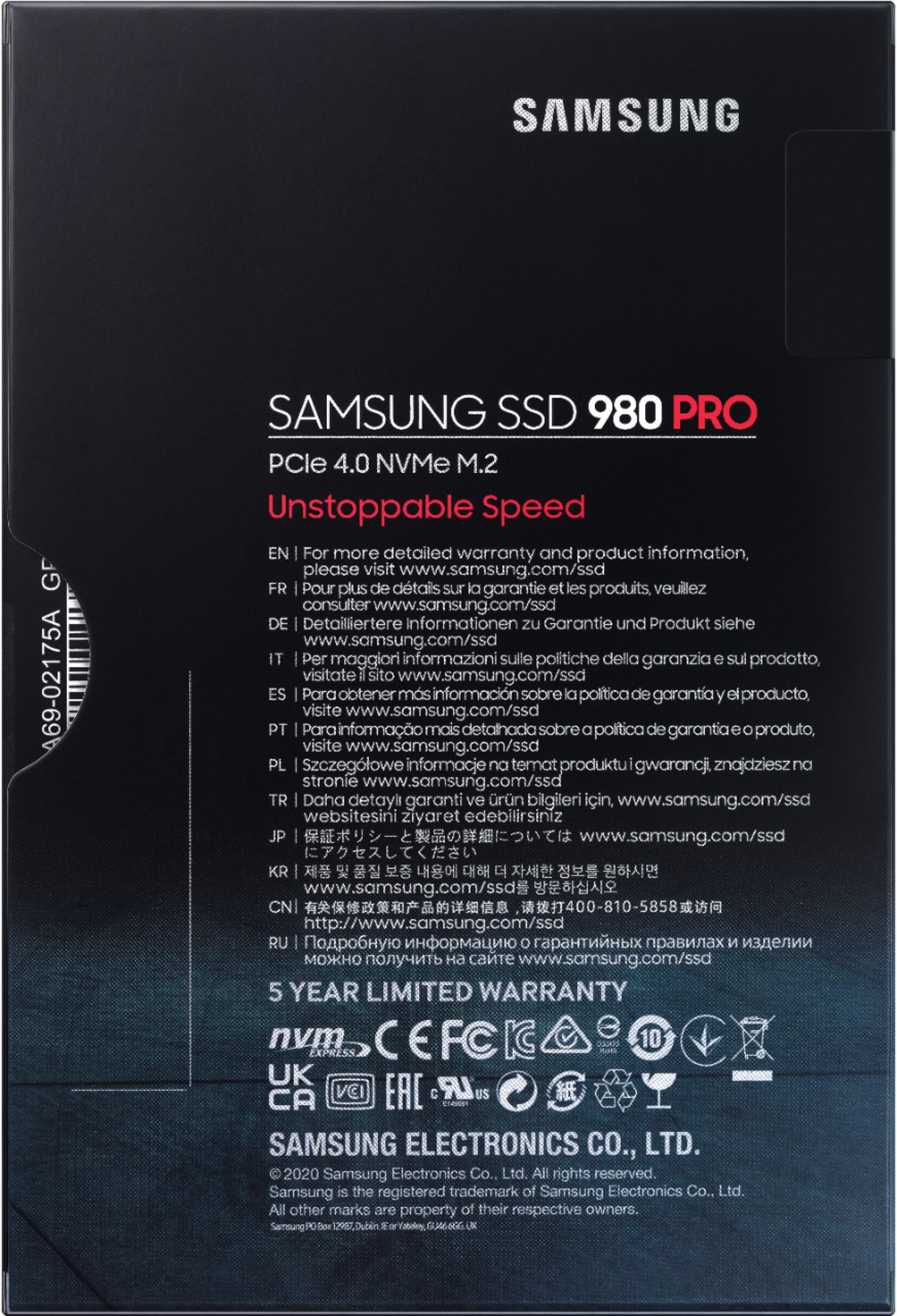 Samsung 980 PRO Heatsink 2TB Internal SSD PCIe Gen 4 x4 NVMe for PS5  MZ-V8P2T0CW - Best Buy