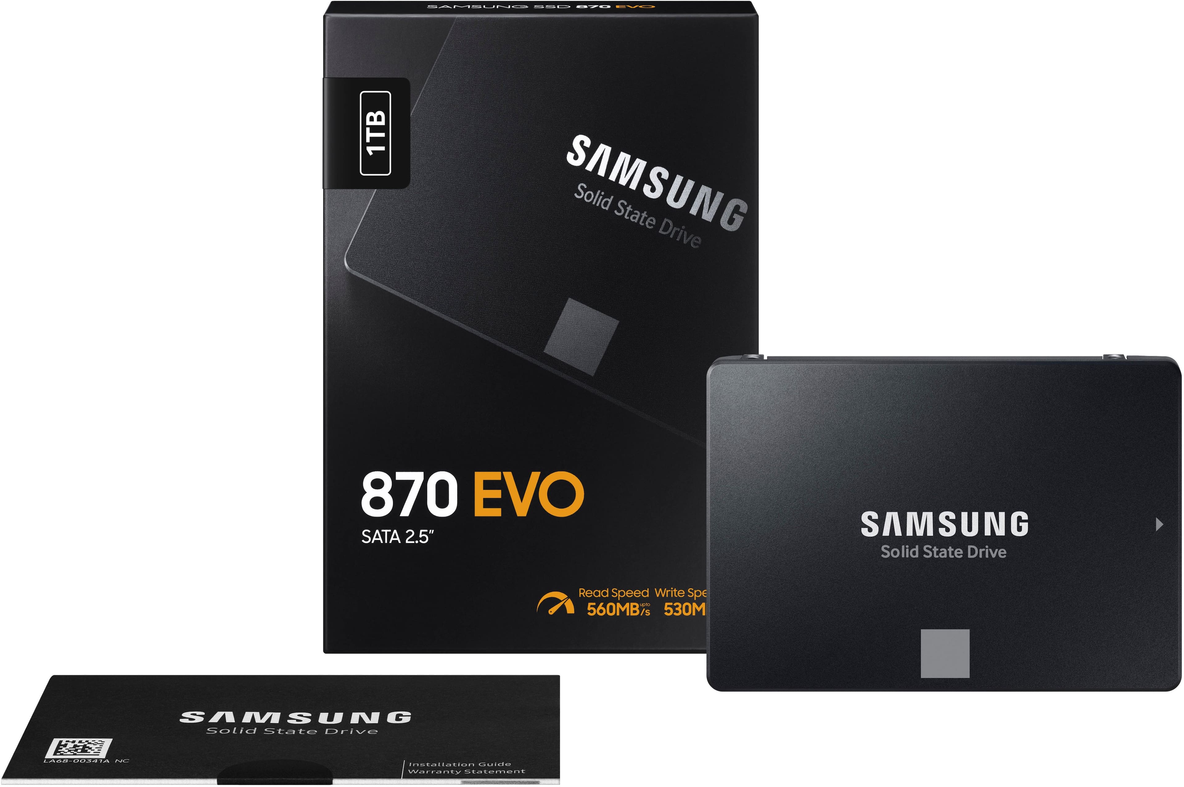 Alt View 15. Samsung - 870 EVO 1TB Internal SSD SATA - Black.
