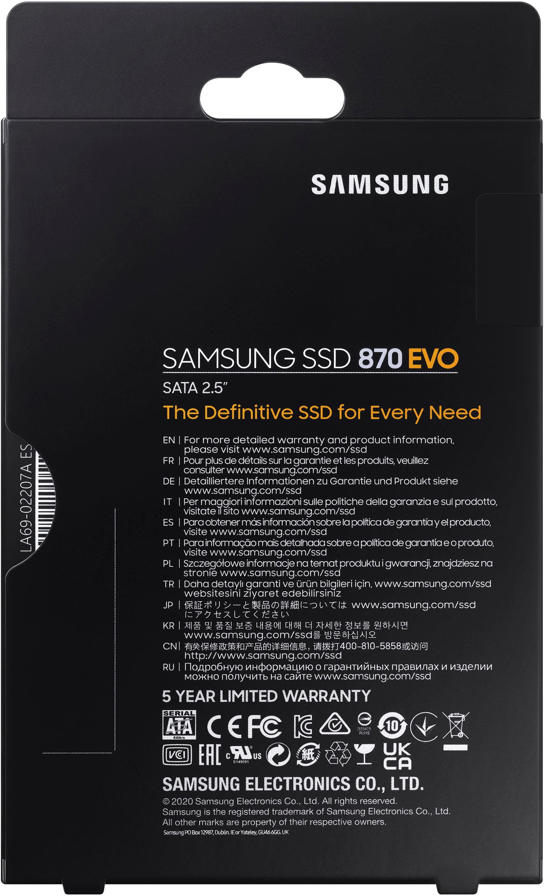 Alt View 17. Samsung - 870 EVO 1TB Internal SSD SATA - Black.