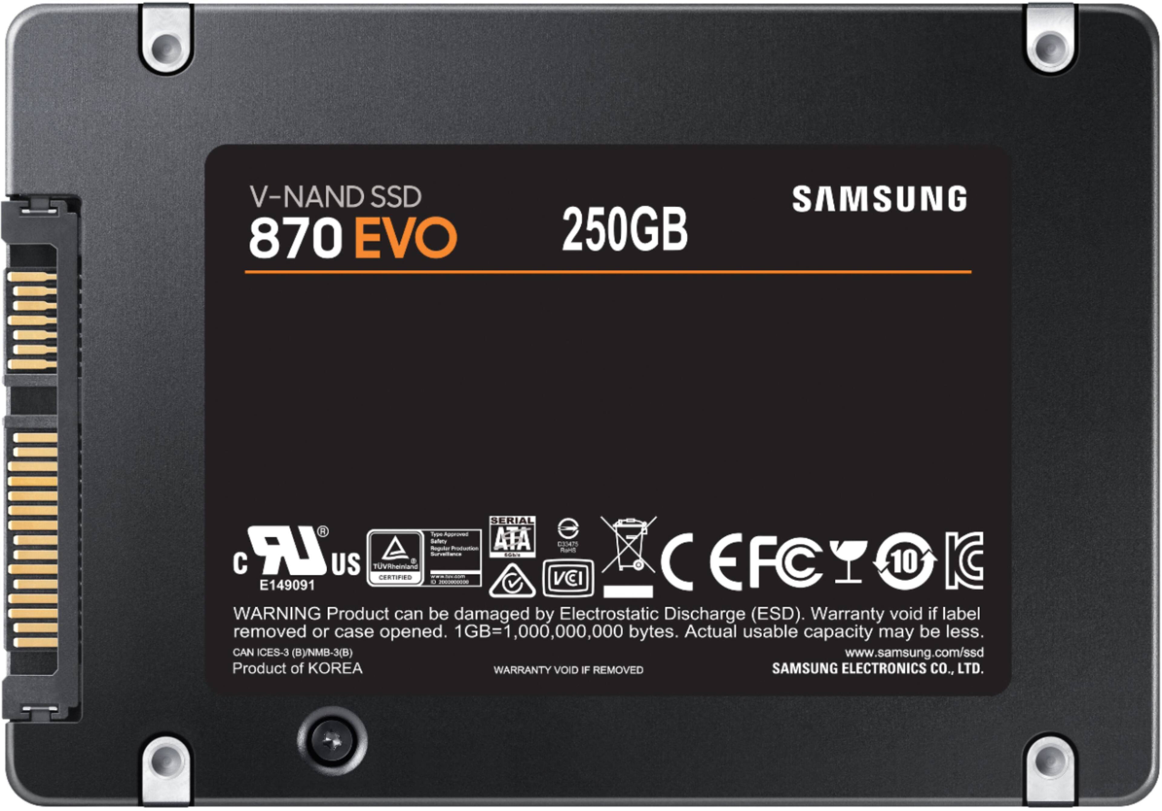 Alt View 11. Samsung - 870 EVO  250GB Internal SSD SATA - Black.