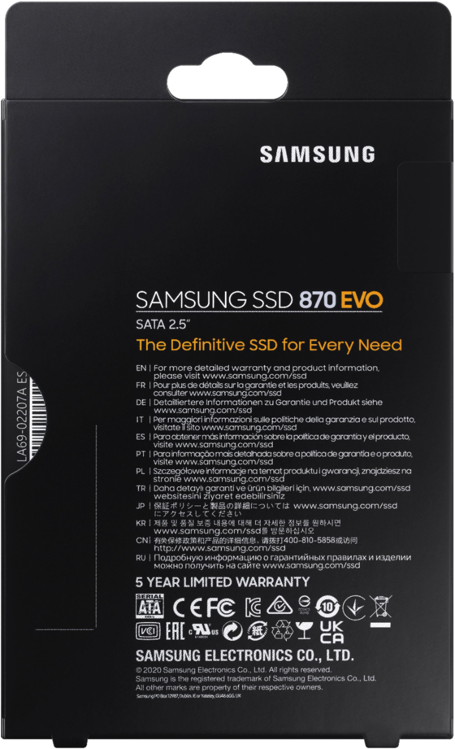Samsung 870 EVO 250GB Internal SSD SATA MZ-77E250B/AM - Best Buy