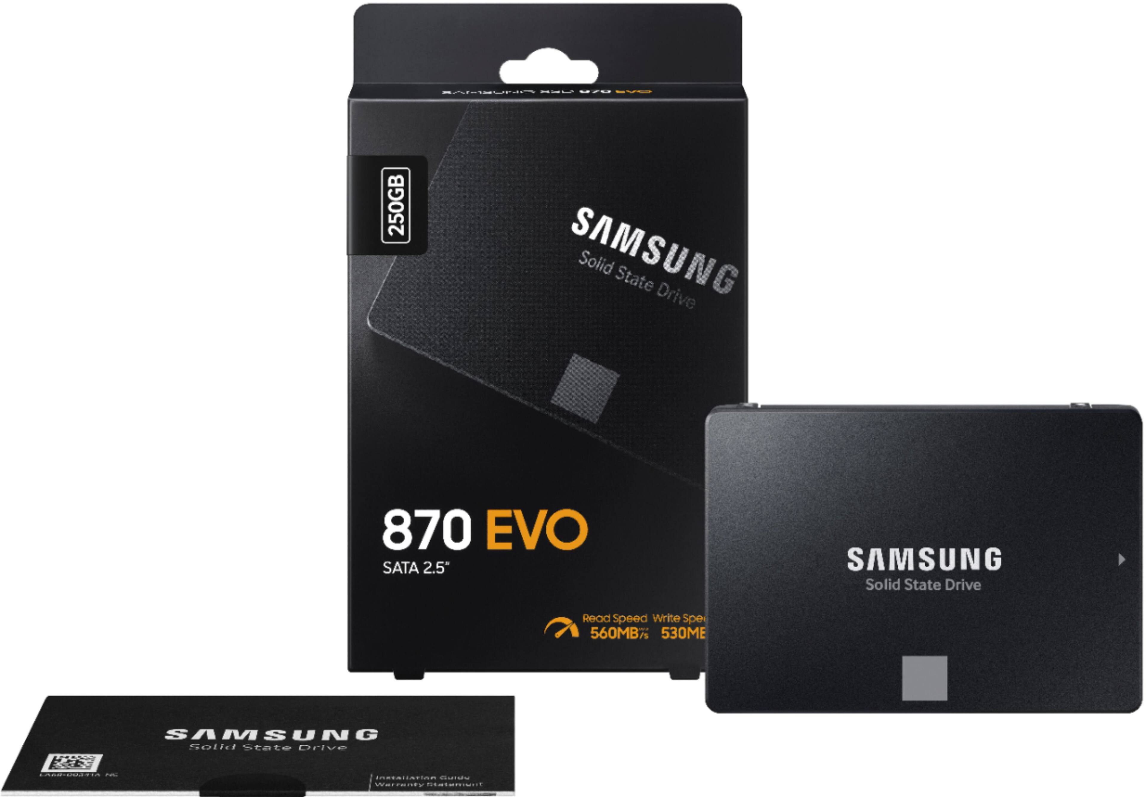Alt View 20. Samsung - 870 EVO  250GB Internal SSD SATA - Black.