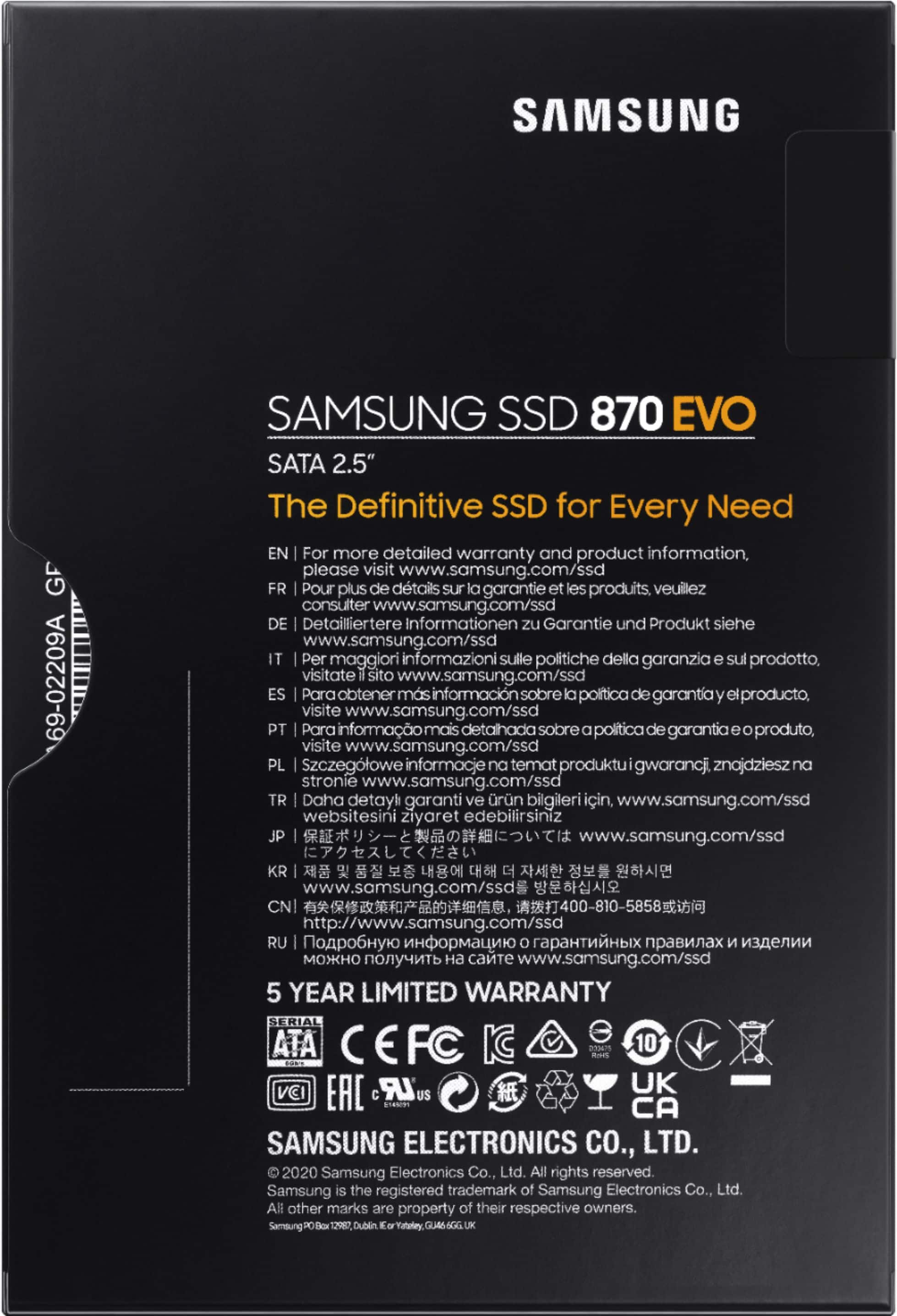Alt View 16. Samsung - 870 EVO 4TB Internal SSD SATA - Black.