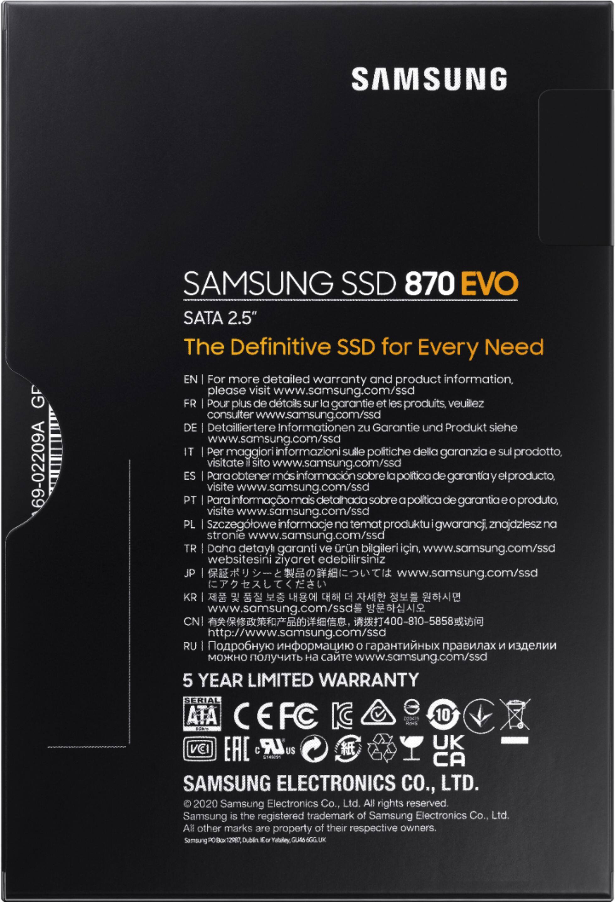 Alt View 16. Samsung - 870 EVO  4TB Internal SSD SATA - Black.