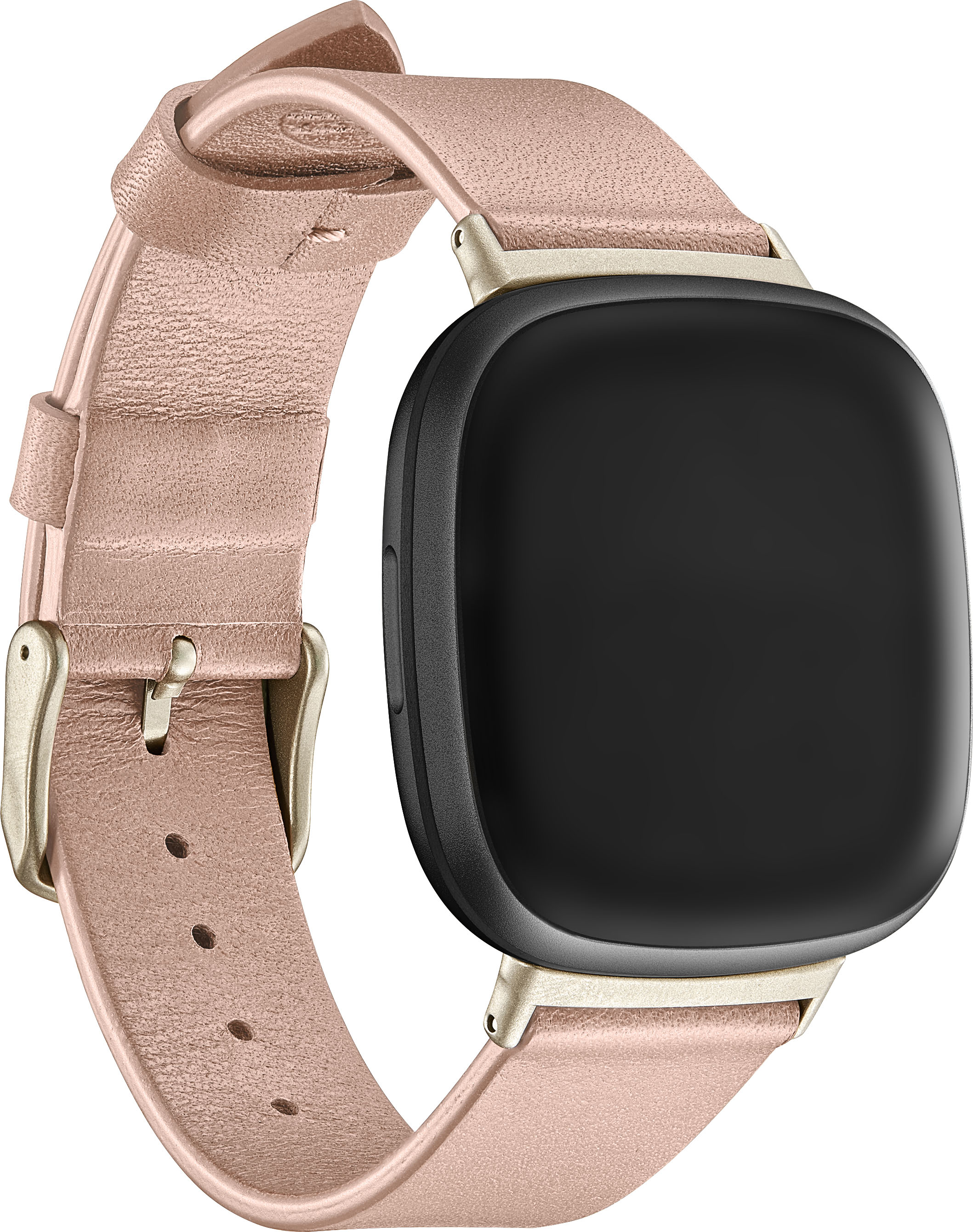 Platinum™ - Genuine Leather Watch Band for Fitbit Versa 3 and Fitbit Sense - Pink
