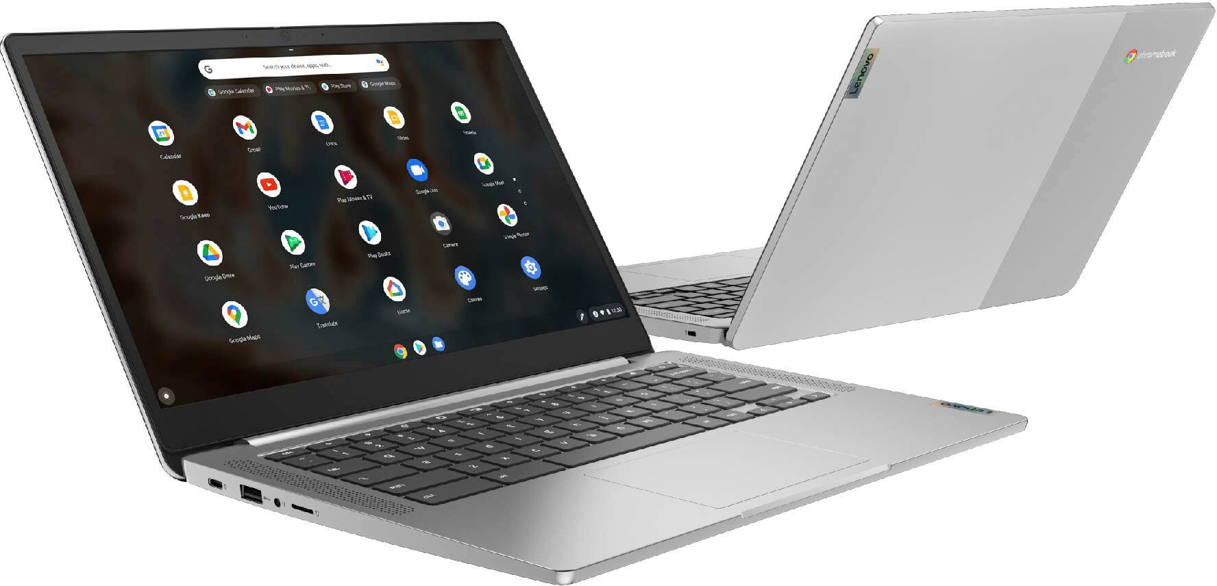 Alt View 17. Lenovo - Chromebook 3 14" Touch Laptop - Mediatek MT8183 - 4GB Memory - 64GB eMMC - Arctic Grey.