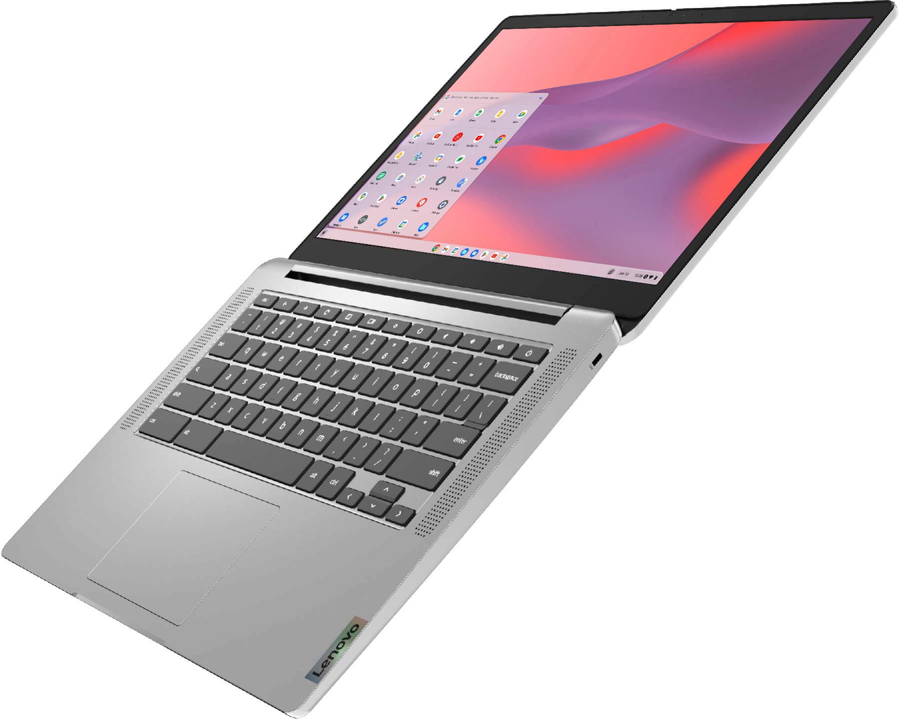Alt View 3. Lenovo - Chromebook 3 14" Touch Laptop - Mediatek MT8183 - 4GB Memory - 64GB eMMC - Arctic Grey.