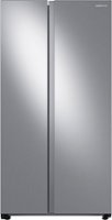 Samsung - 23 cu. ft. Side-by-Side Counter Depth Smart Refrigerator with All-Around Cooling - Stainless Steel - Front_Zoom