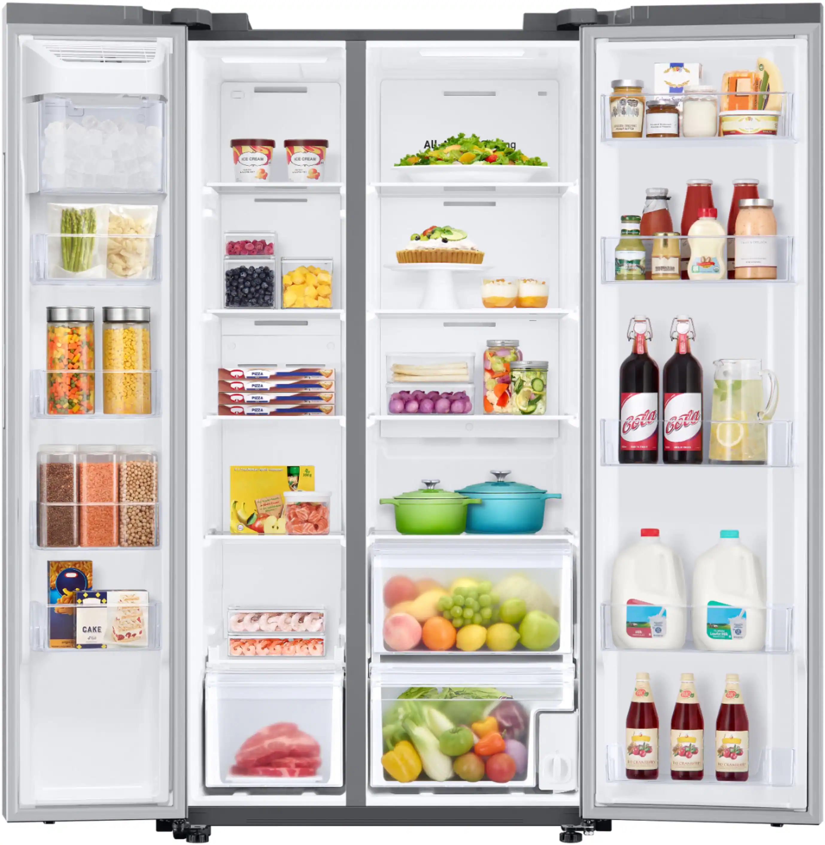 Alt View 12. Samsung - 23 cu. ft. Side-by-Side Counter Depth Smart Refrigerator with All-Around Cooling - Stainless Steel.