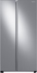 Front. Samsung - 28 cu. ft. Side-by-Side Smart Refrigerator with Large Capacity - Stainless Steel.