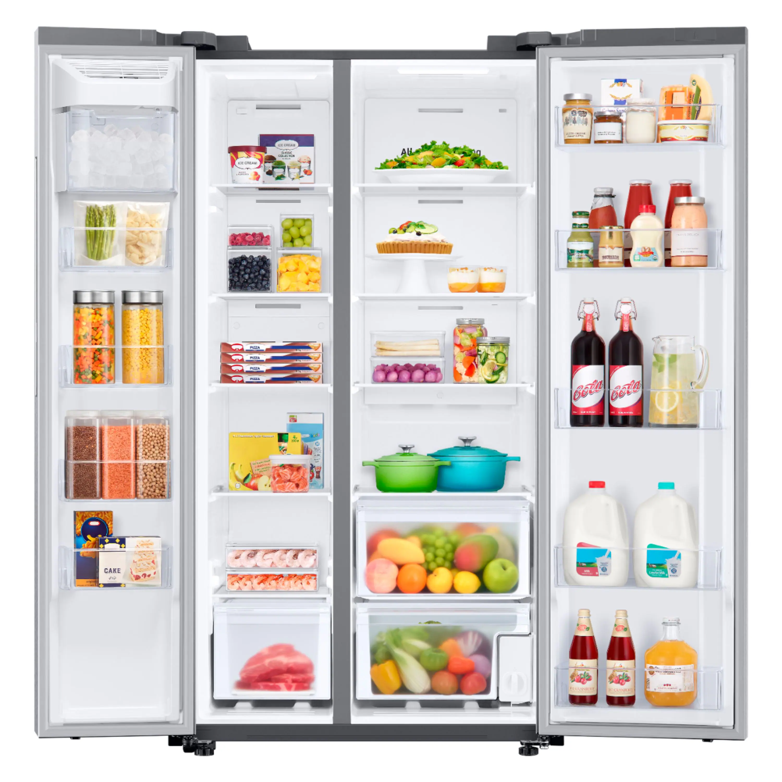 Alt View 13. Samsung - 28 cu. ft. Side-by-Side Smart Refrigerator with Large Capacity - Stainless Steel.