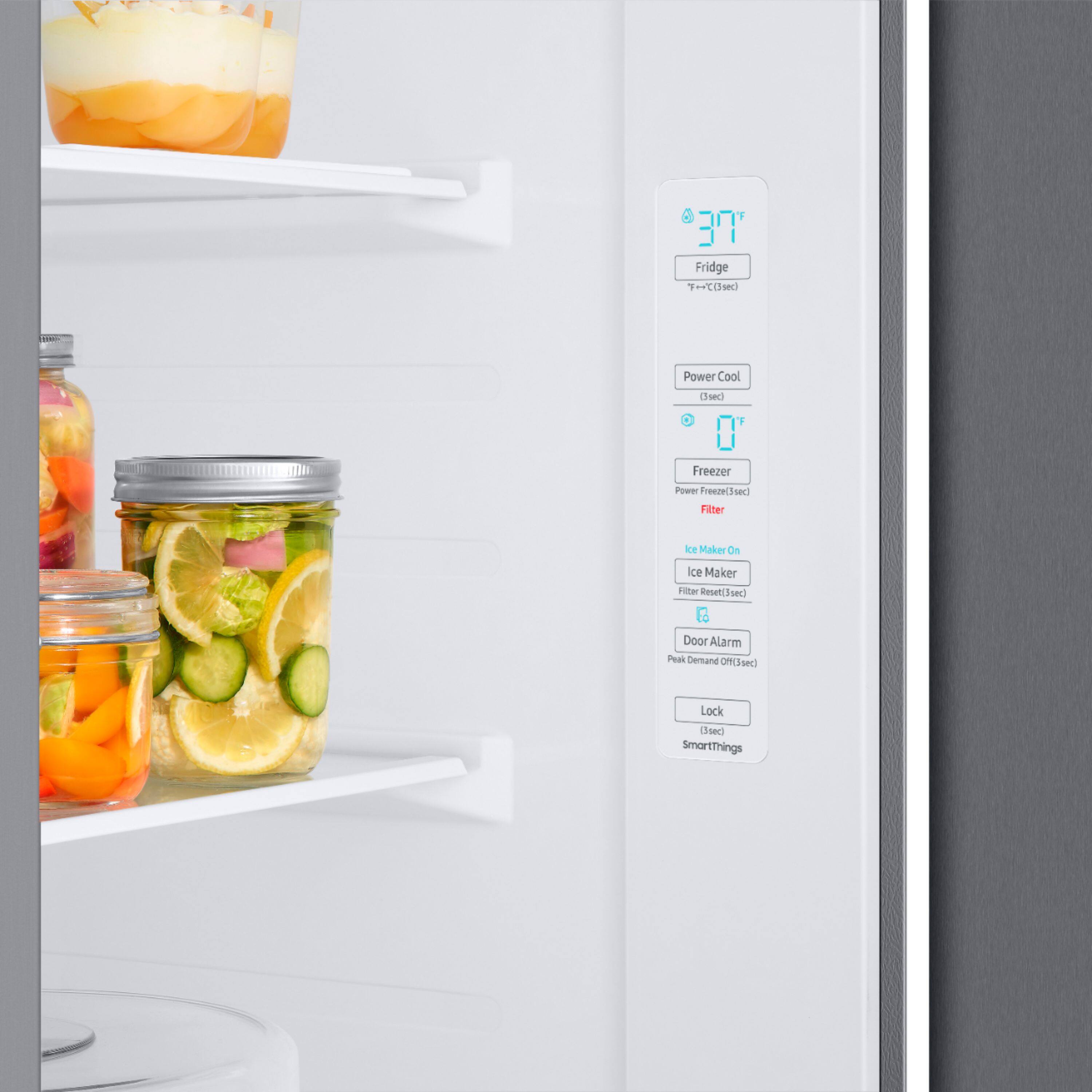 Alt View 20. Samsung - 28 cu. ft. Side-by-Side Smart Refrigerator with Large Capacity - Stainless Steel.