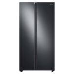 Samsung - 23 cu. ft. Side-by-Side Counter Depth Refrigerator with WiFi and All-Around Cooling - Fingerprint Resistant Black Stainless Steel - Front_Standard