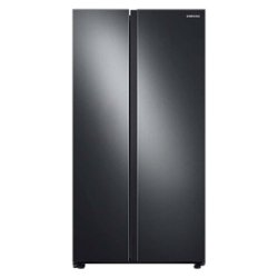 Samsung - 23 cu. ft. Counter Depth Side-by-Side Refrigerator with WiFi and All-Around Cooling - Black Stainless Steel - Front_Zoom