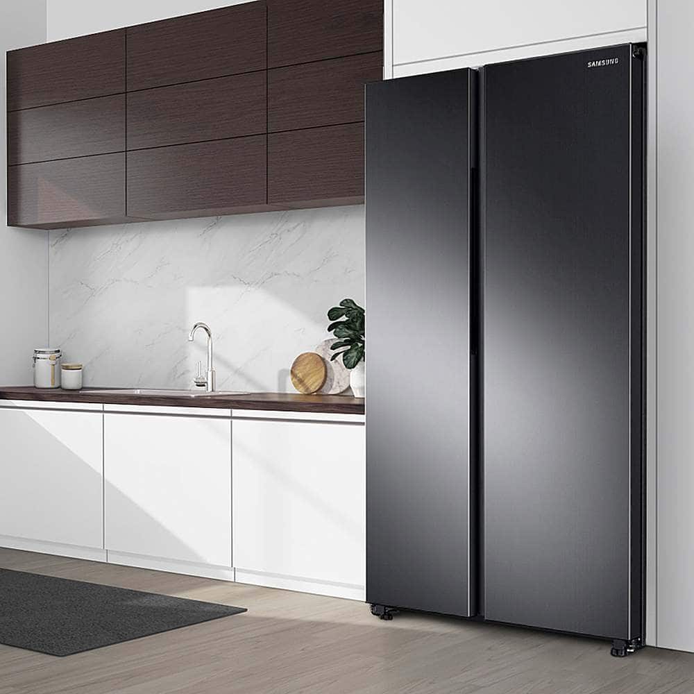 Alt View 11. Samsung - 23 cu. ft. Side-by-Side Counter Depth Smart Refrigerator with All-Around Cooling - Black Stainless Steel.
