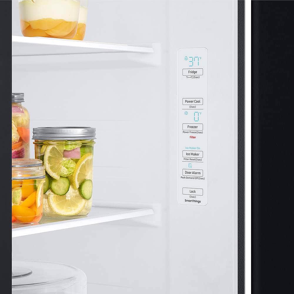 Alt View 21. Samsung - 23 cu. ft. Side-by-Side Counter Depth Smart Refrigerator with All-Around Cooling - Black Stainless Steel.