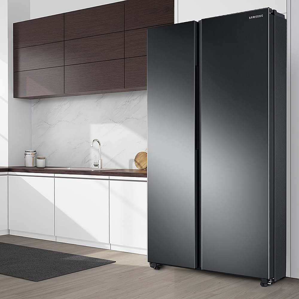 Alt View 11. Samsung - 28 cu. ft. Side-by-Side Smart Refrigerator with Large Capacity - Black Stainless Steel.