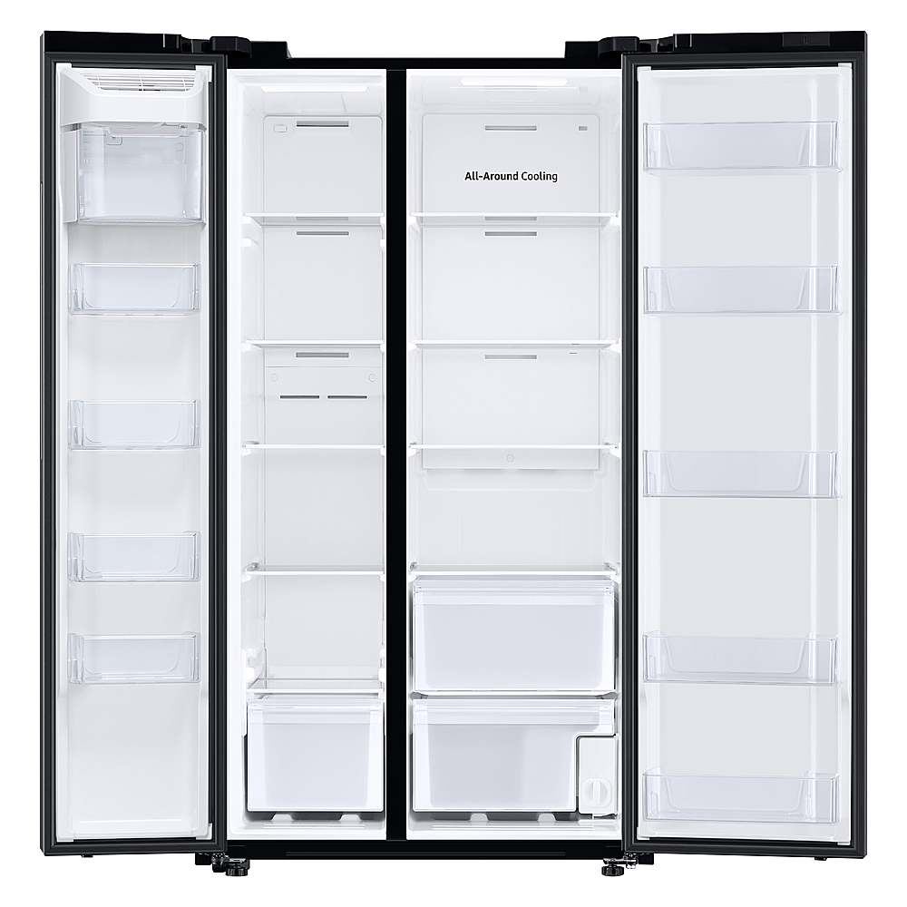 Alt View 14. Samsung - 28 cu. ft. Side-by-Side Smart Refrigerator with Large Capacity - Black Stainless Steel.
