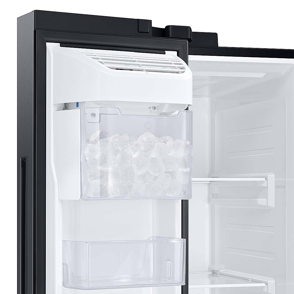 neumonía luz de sol salud Samsung 27.3 cu. ft. Side-by-Side Refrigerator with Family Hub™ Black  Stainless Steel RS28A5F61SG/AA - Best Buy