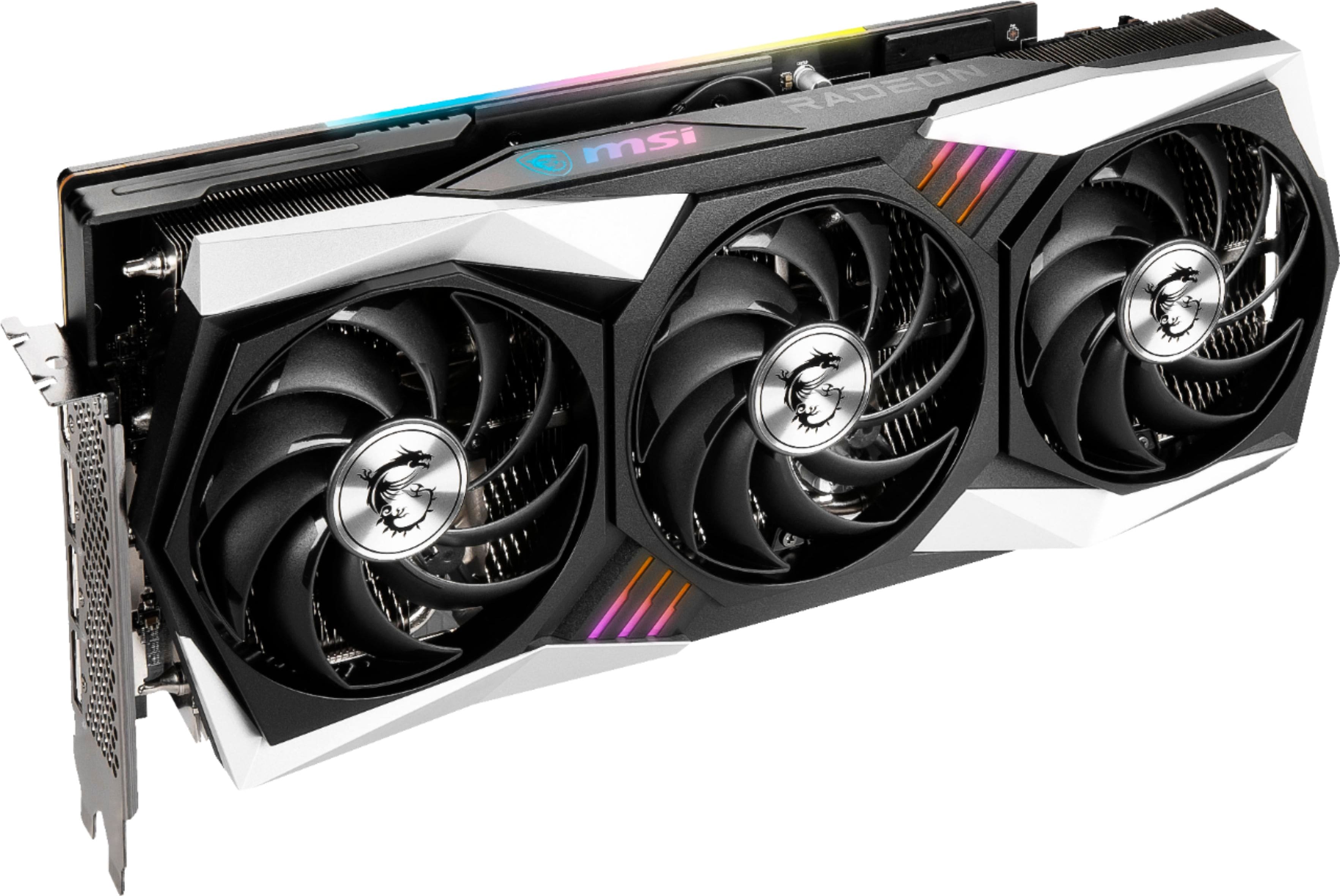 Front. MSI - AMD Radeon RX 6800 GAMING X TRIO 16G - 16GB GDDR6 - PCI Express 4.0 - Graphics Card - Black.