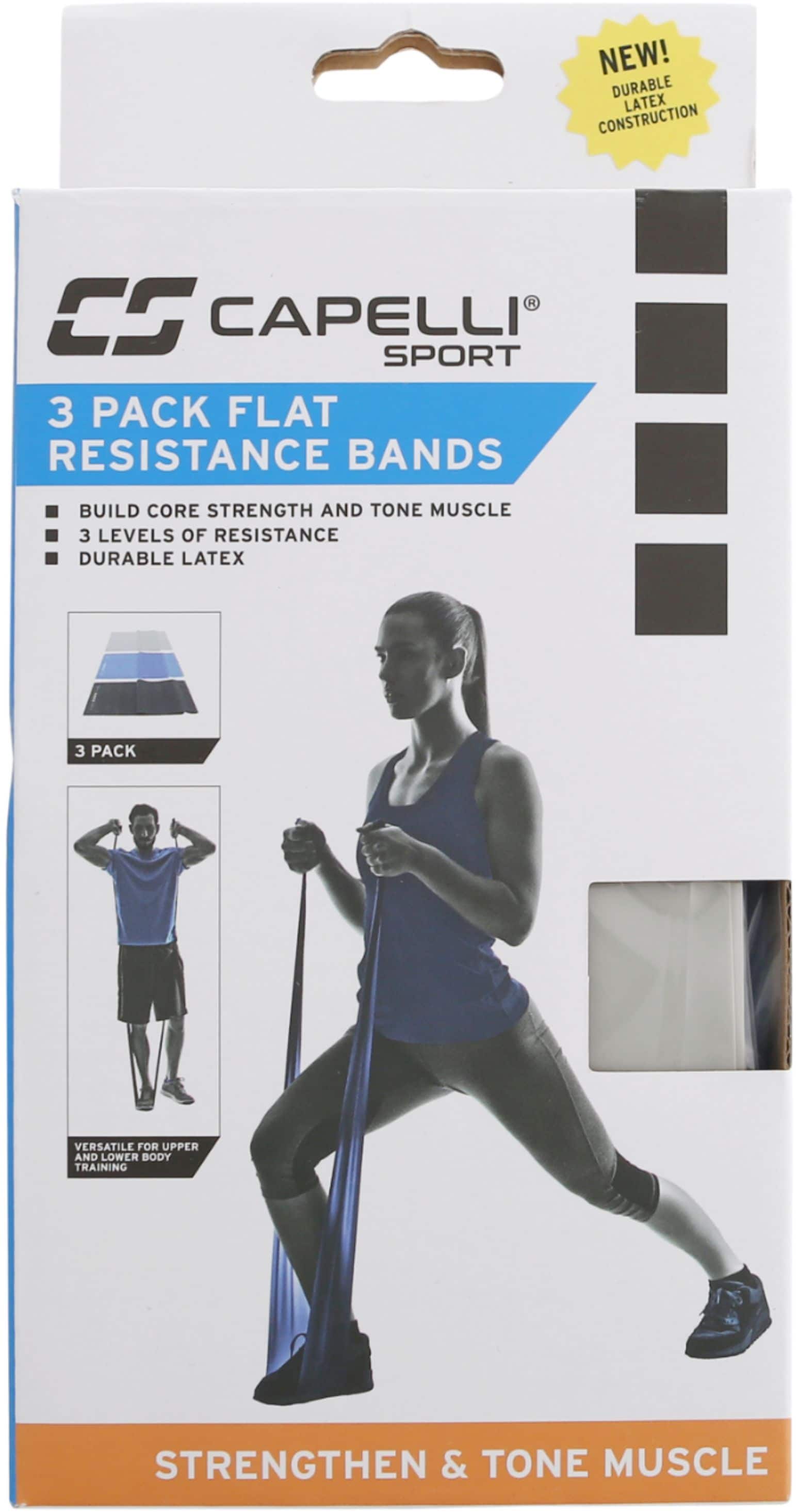 Alt View 11. Capelli Sport - 3 Pack Flat Resistance Bands - Latex - Multi.