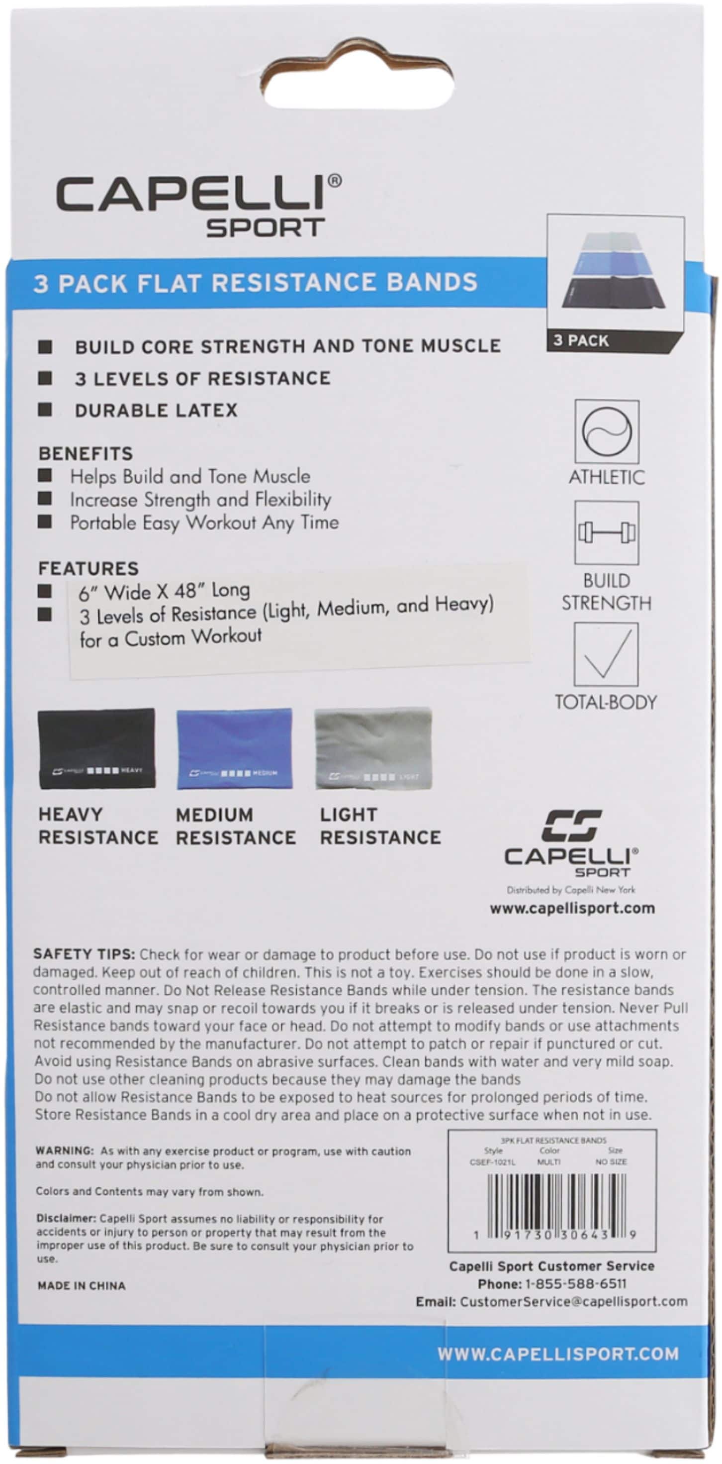 Alt View 12. Capelli Sport - 3 Pack Flat Resistance Bands - Latex - Multi.