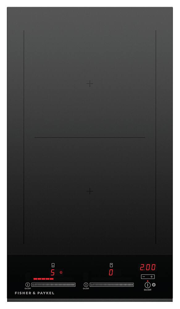 Front. Fisher & Paykel - 12 Inch 2 Zone Induction Cooktop with SmartZone - Black.
