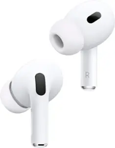 Apple - AirPods Pro 2, Wireless Active Noise Cancelling Earbuds with Hearing Aid Feature - White