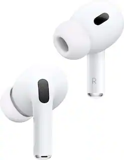 Apple - Refurbished Excellent - AirPods Pro 2, Wireless Active Noise Cancelling Earbuds with Hearing Aid Feature - White