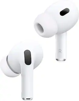 Apple - Refurbished Excellent - AirPods Pro 2, Wireless Active Noise Cancelling Earbuds with Hearing Aid Feature - White