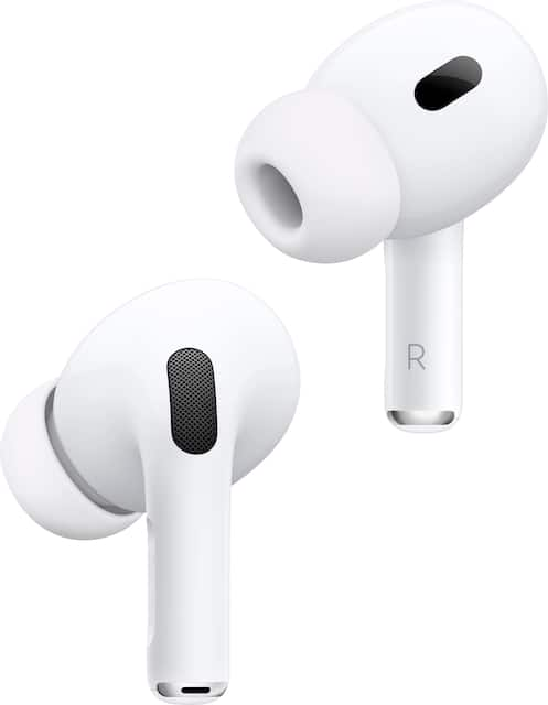 Front. Apple - AirPods Pro (2nd generation) with MagSafe Case (USB‑C) - White.