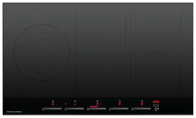 Fisher & Paykel - 36 Inch 5 Zone Induction Cooktop with SmartZone - Black