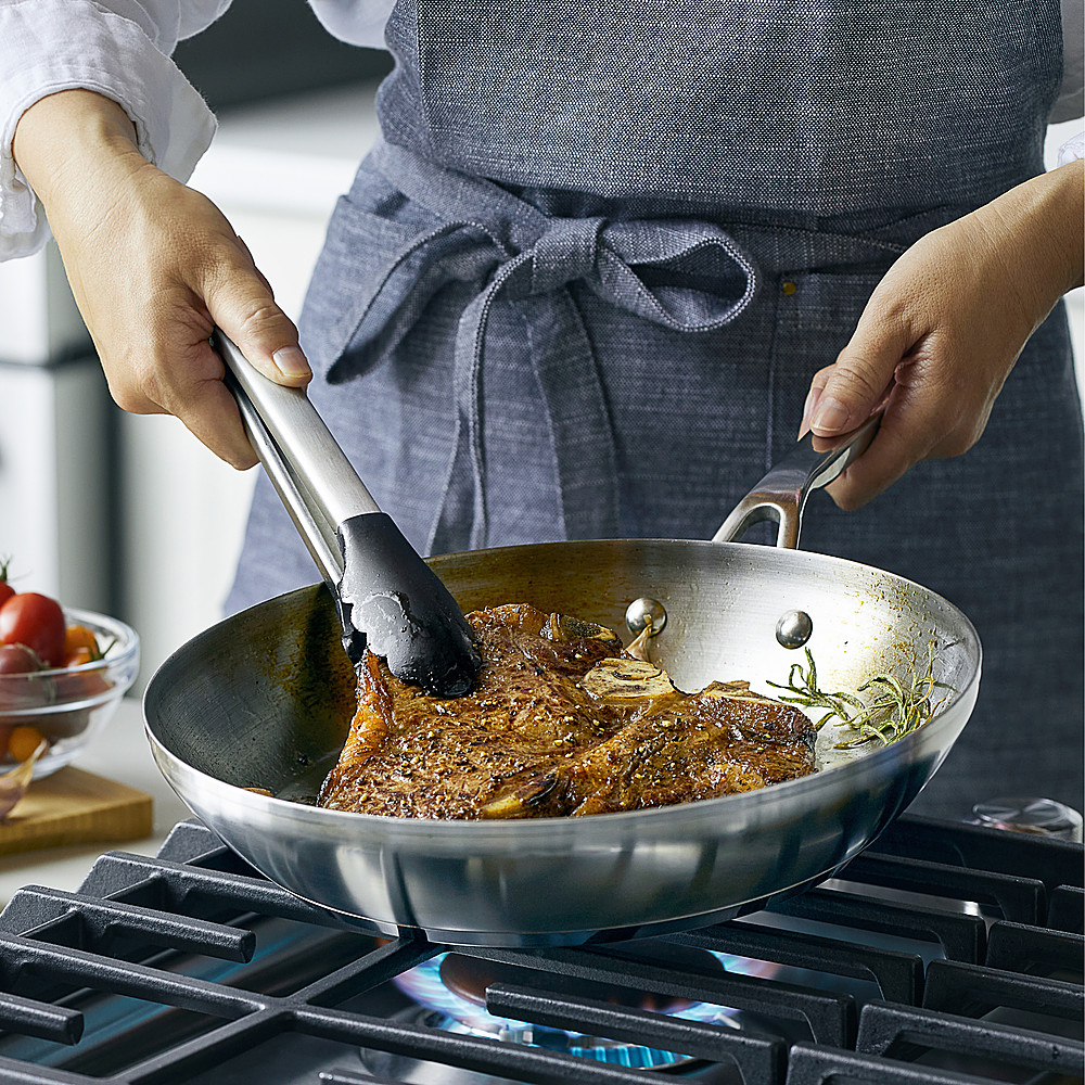 KitchenAid Gourmet Essentials 10-Piece Brushed Stainless Steel Cookware Set