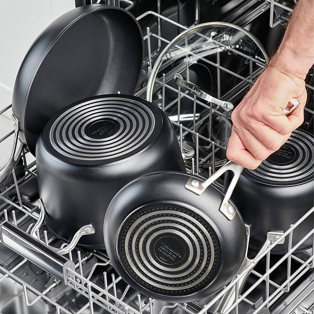 Alt View 14. KitchenAid - Hard-Anodized Induction Nonstick Cookware Set, 11-Piece - Matte Black.