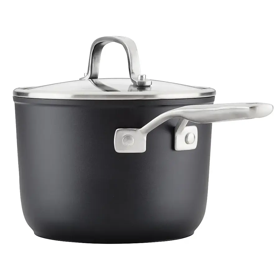 Alt View 17. KitchenAid - Hard-Anodized Induction Nonstick Cookware Set, 11-Piece - Matte Black.