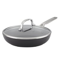 KitchenAid Hard Anodized Induction Frying Pan with Lid, 10-Inch, Matte Black - Matte Black - Angle_Zoom