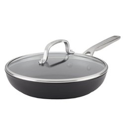 KitchenAid - Hard Anodized Induction Frying Pan with Lid, 10-Inch, Matte Black - Matte Black - Angle_Zoom