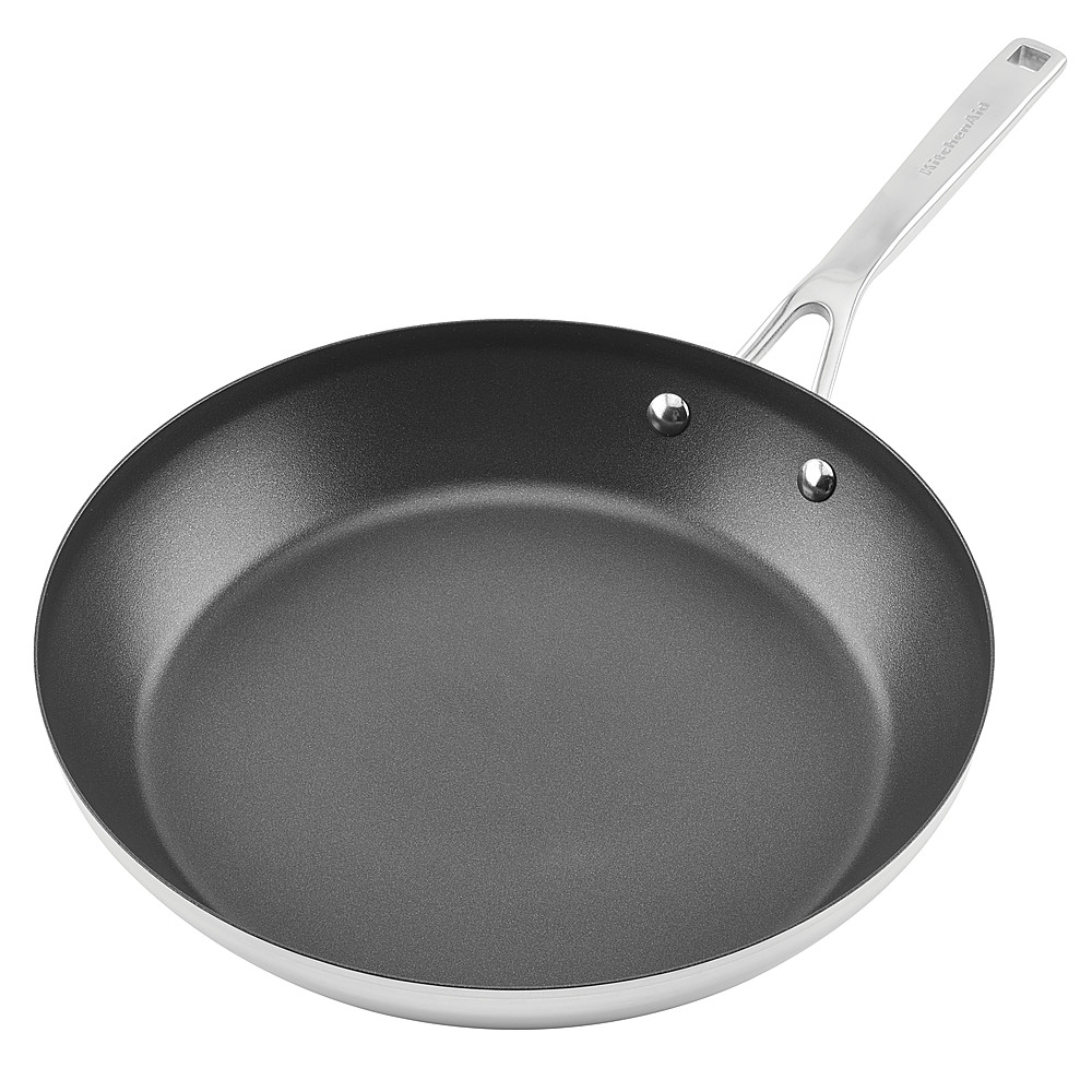 KitchenAid 3-Ply Base Stainless Steel Nonstick Frying Pan, 12-Inch Kitchenaid Stainless Steel Frying Pan