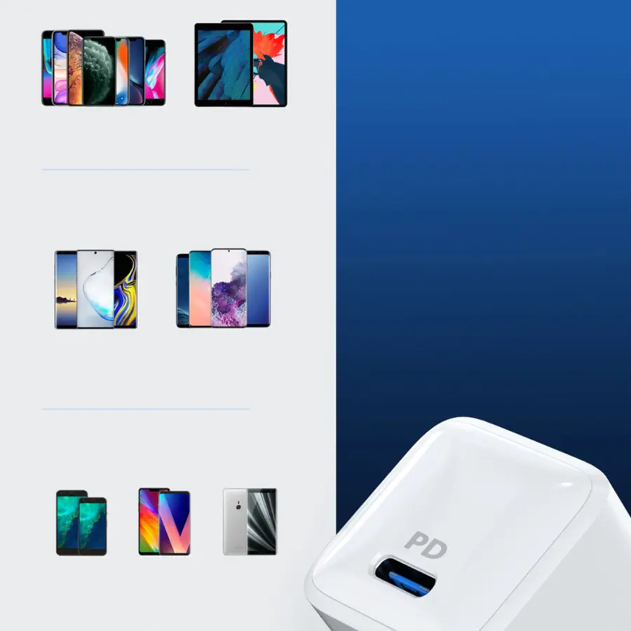 Alt View 18. Anker - Powerport PD Nano 20W High Speed USB-C Fast Wall Charger for iPhone or Samsung - White.