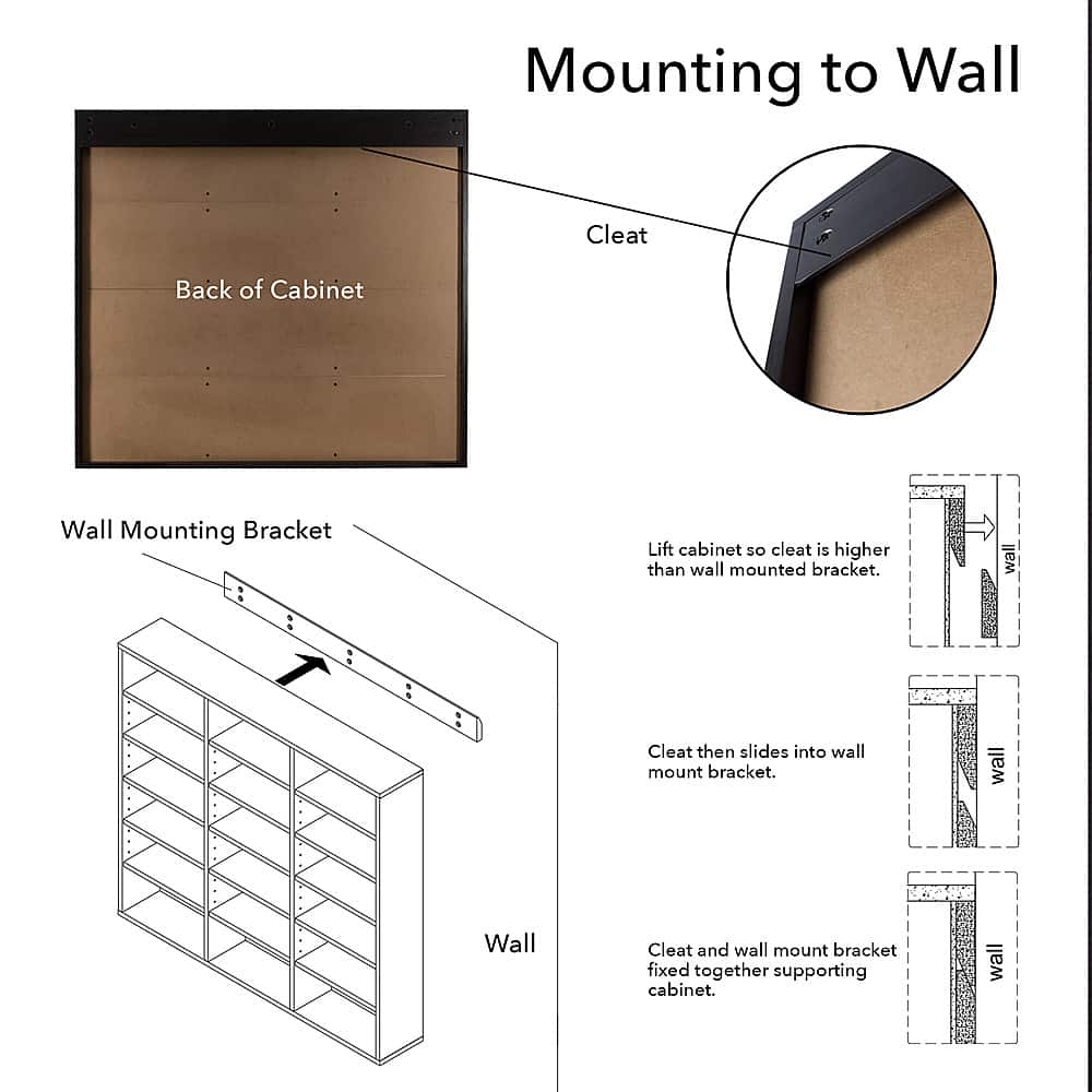 Best Buy Atlantic Oskar 540 Wall Mounted Media Storage Brown