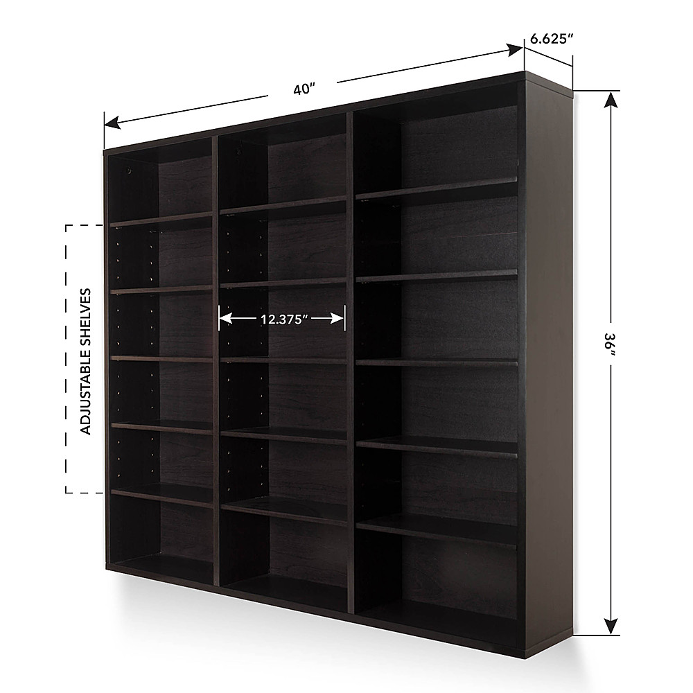 Left View: Atlantic - Oskar 540 Wall Mounted Media Storage Cabinet