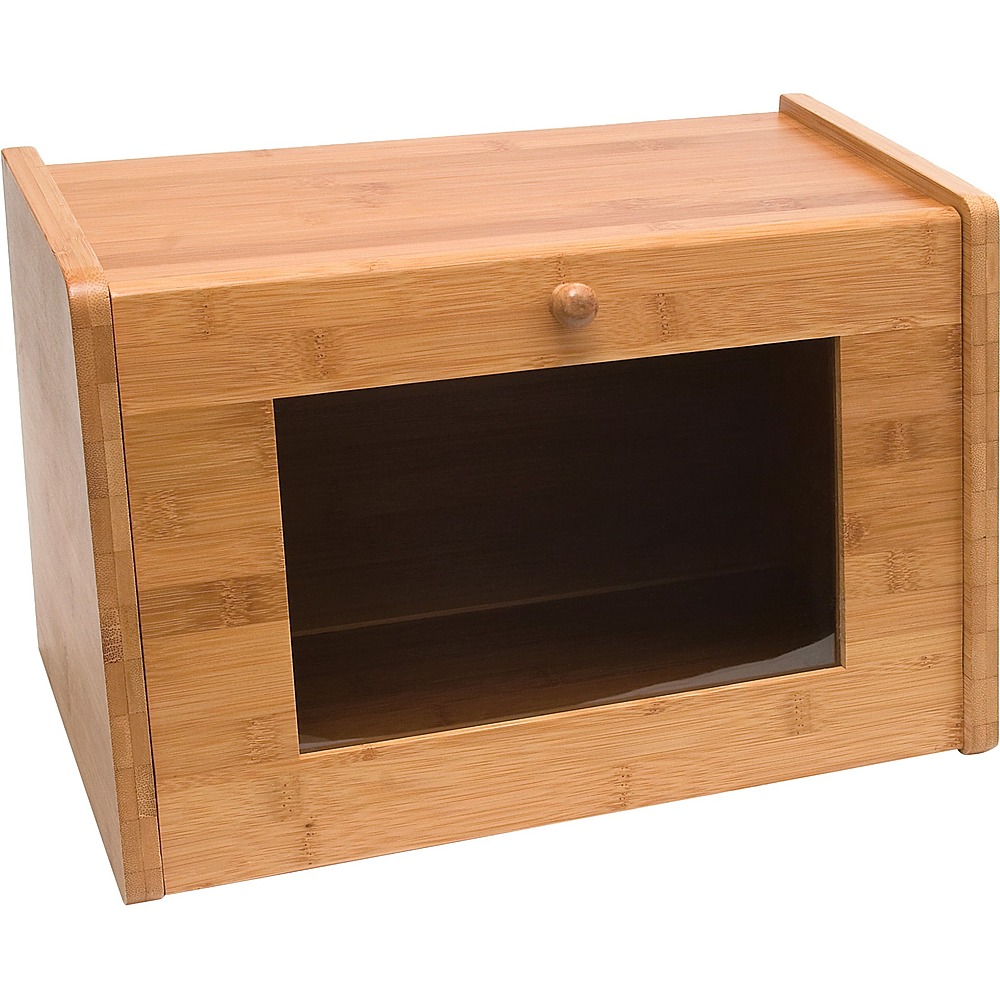 Angle View: Lipper Bamboo Rolltop Bread Box - Natural