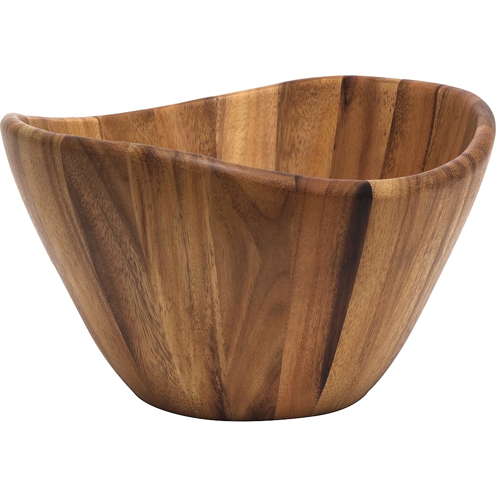 Angle View: Lipper International Inc. Acacia Wave Large Wooden Finish Salad Serving Bowl