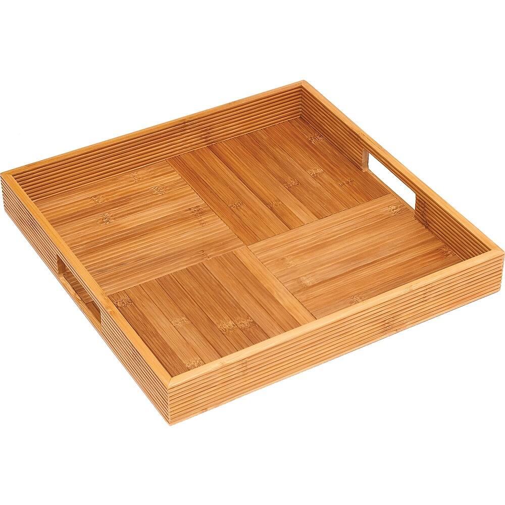 Angle View: Lipper Bamboo Criss-Cross Serving Tray - Bamboo Wood - Bamboo Wood