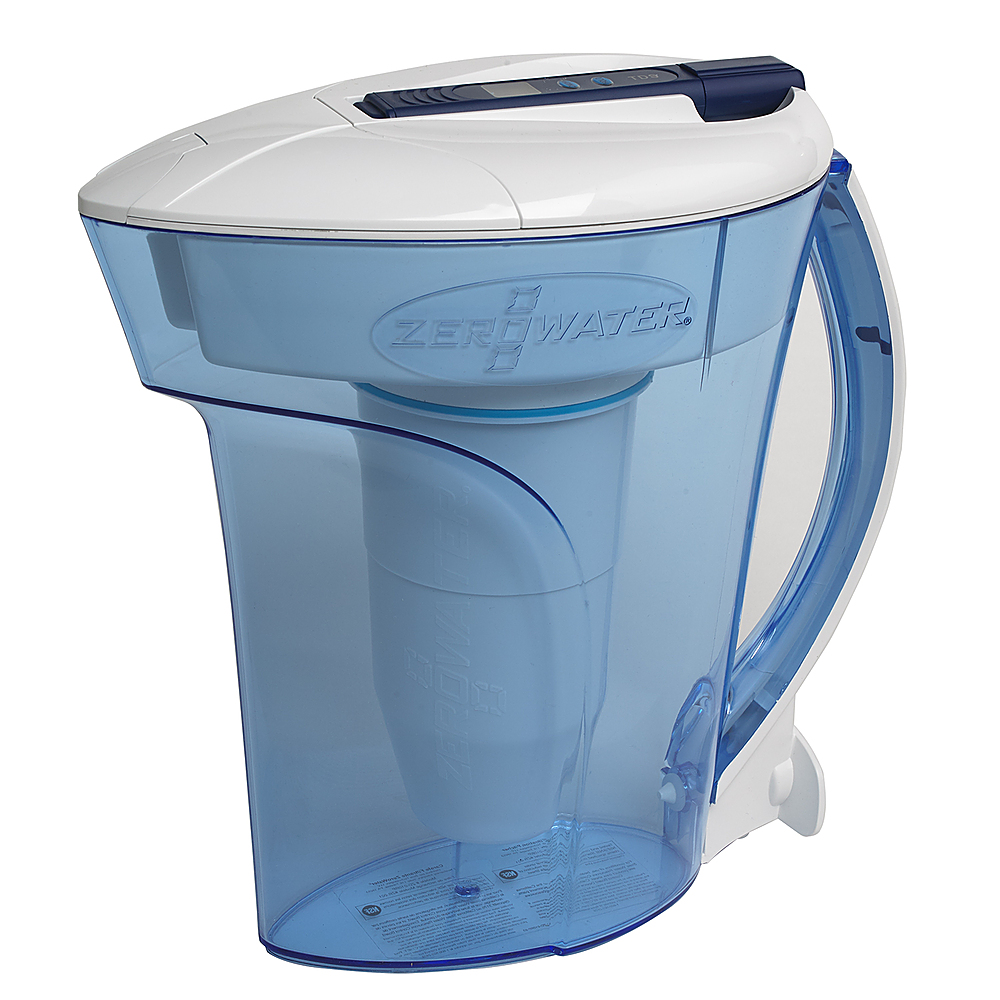 Angle View: Zerowater 10 Cup Ready-Pour™ 5-Stage Water Filtration Pitcher